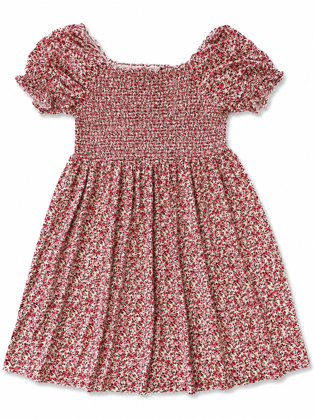 Just Found Floral Smocked Mini Dress 3XL Cottagecore Puff Sleeve Babydoll